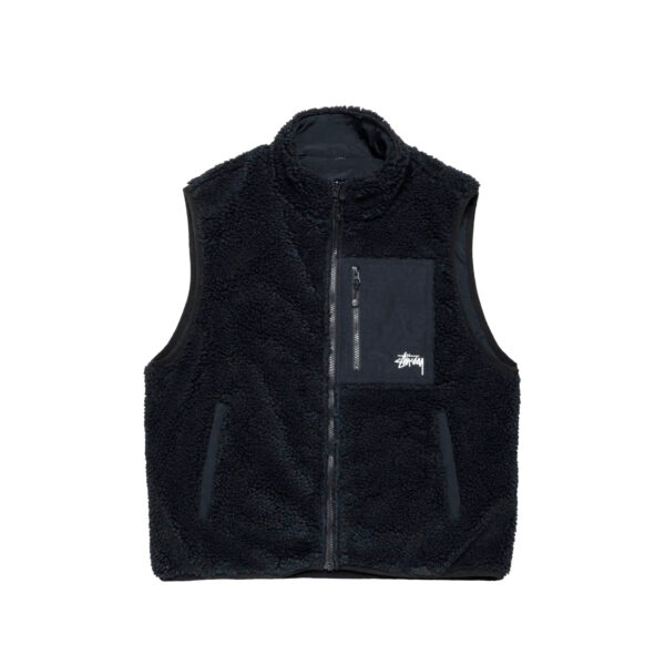 Stussy SHERPA OMKEERBAAR VEST, Zwart