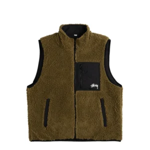 Stussy Sherpa Omkeerbaar Olijfkleurig Vest